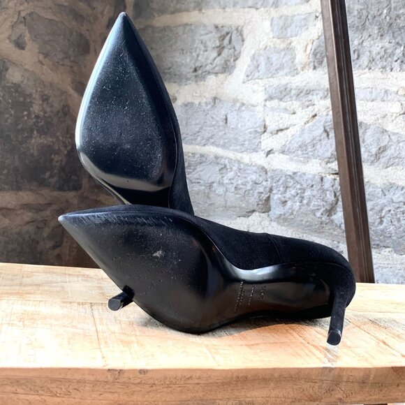 Saint Laurent Paris Black Suede Anja Heels - Picture 9 of 11